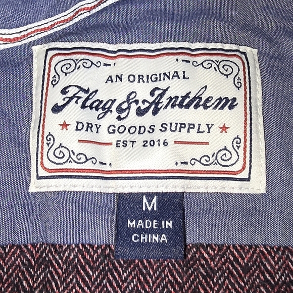 Flag & Anthem | 98% Cotton Micro Herringbone Button Down Casual Mens Shirt - Picture 3 of 15
